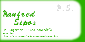 manfred sipos business card